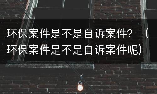 环保案件是不是自诉案件？（环保案件是不是自诉案件呢）