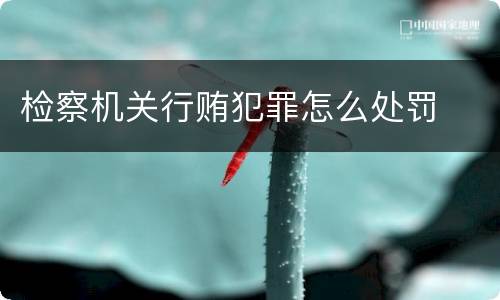 检察机关行贿犯罪怎么处罚