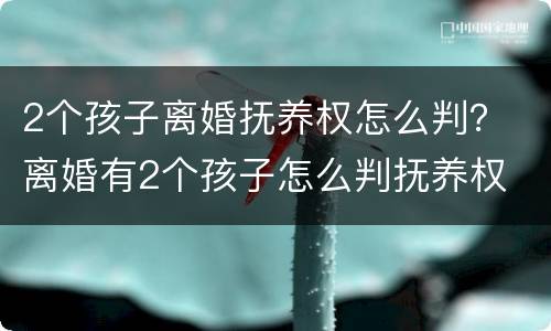 2个孩子离婚抚养权怎么判？ 离婚有2个孩子怎么判抚养权