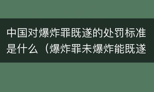 中国对爆炸罪既遂的处罚标准是什么（爆炸罪未爆炸能既遂吗）