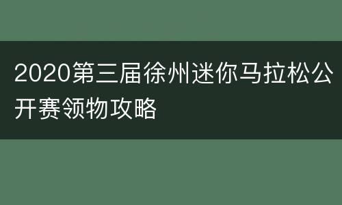2020第三届徐州迷你马拉松公开赛领物攻略