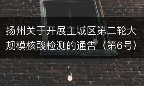 扬州关于开展主城区第二轮大规模核酸检测的通告（第6号）