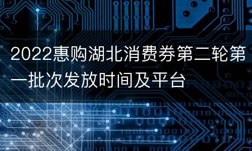 2022惠购湖北消费券第二轮第一批次发放时间及平台