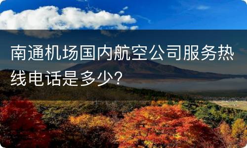 南通机场国内航空公司服务热线电话是多少?