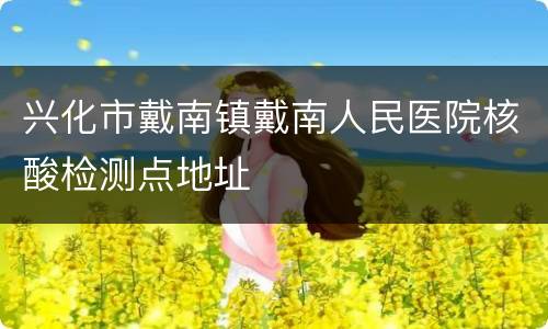 兴化市戴南镇戴南人民医院核酸检测点地址