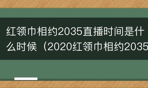 红领巾相约2035直播时间是什么时候（2020红领巾相约2035回放视频）