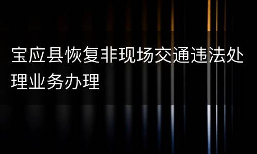 宝应县恢复非现场交通违法处理业务办理