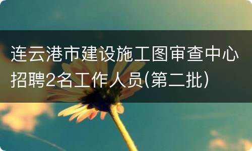 连云港市建设施工图审查中心招聘2名工作人员(第二批)