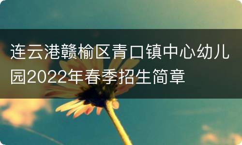 连云港赣榆区青口镇中心幼儿园2022年春季招生简章