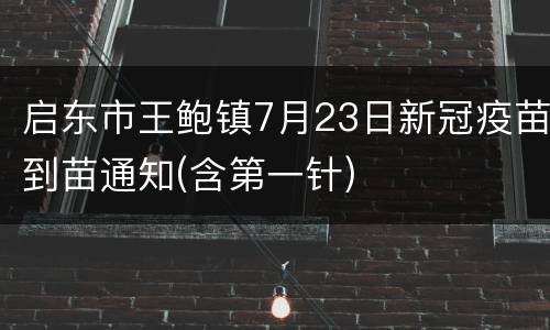 启东市王鲍镇7月23日新冠疫苗到苗通知(含第一针)