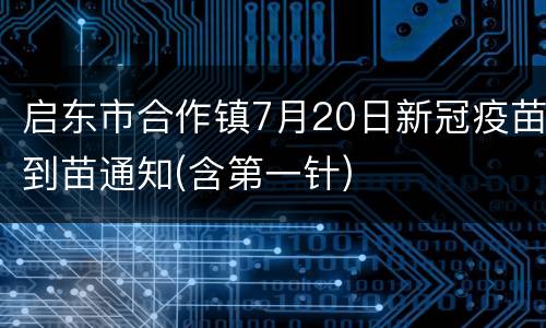 启东市合作镇7月20日新冠疫苗到苗通知(含第一针)