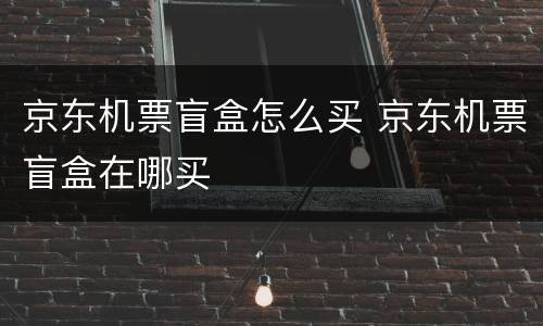 京东机票盲盒怎么买 京东机票盲盒在哪买