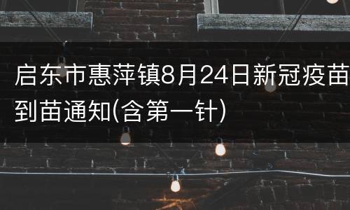 启东市惠萍镇8月24日新冠疫苗到苗通知(含第一针)