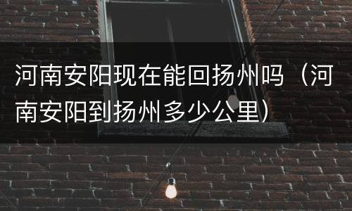 河南安阳现在能回扬州吗（河南安阳到扬州多少公里）