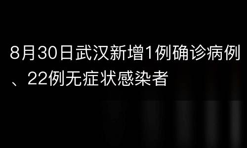 8月30日武汉新增1例确诊病例、22例无症状感染者