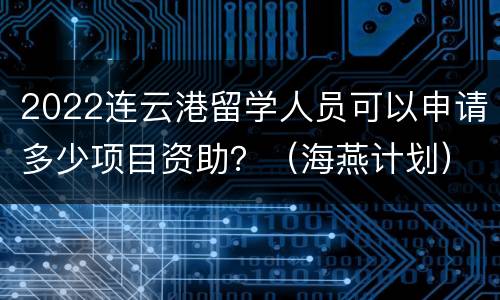 2022连云港留学人员可以申请多少项目资助？（海燕计划）