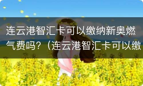 连云港智汇卡可以缴纳新奥燃气费吗?（连云港智汇卡可以缴纳新奥燃气费吗多少钱）