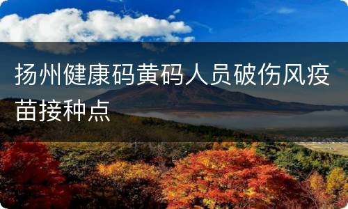 扬州健康码黄码人员破伤风疫苗接种点