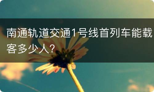 南通轨道交通1号线首列车能载客多少人?