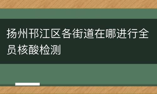 扬州邗江区各街道在哪进行全员核酸检测