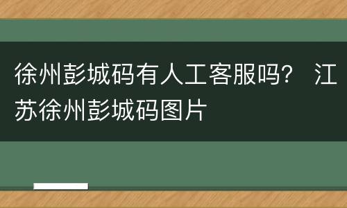 徐州彭城码有人工客服吗？ 江苏徐州彭城码图片