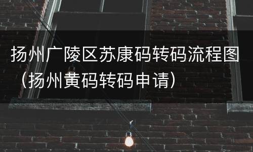 扬州广陵区苏康码转码流程图（扬州黄码转码申请）