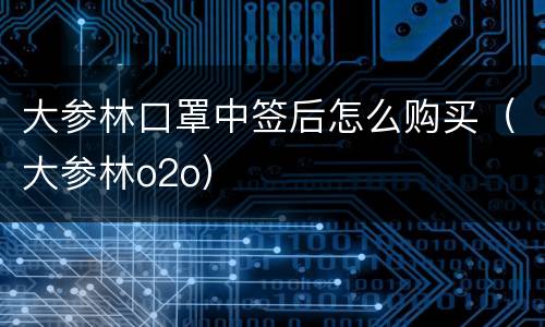 大参林口罩中签后怎么购买（大参林o2o）