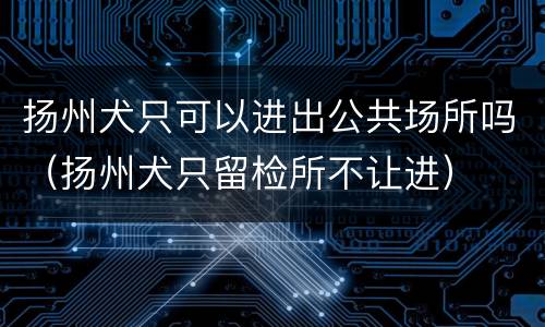 扬州犬只可以进出公共场所吗（扬州犬只留检所不让进）