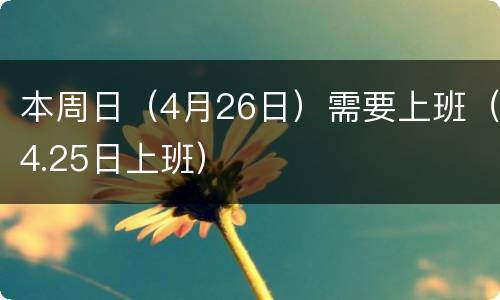 本周日（4月26日）需要上班（4.25日上班）