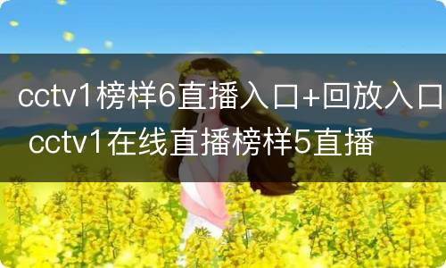 cctv1榜样6直播入口+回放入口 cctv1在线直播榜样5直播