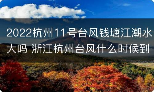 2022杭州11号台风钱塘江潮水大吗 浙江杭州台风什么时候到