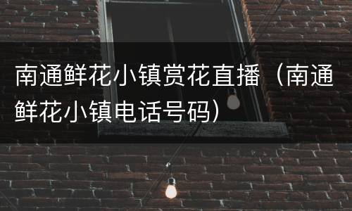 南通鲜花小镇赏花直播（南通鲜花小镇电话号码）