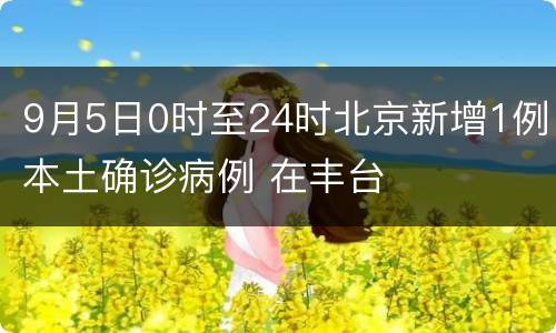 9月5日0时至24时北京新增1例本土确诊病例 在丰台