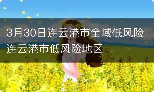 3月30日连云港市全域低风险 连云港市低风险地区