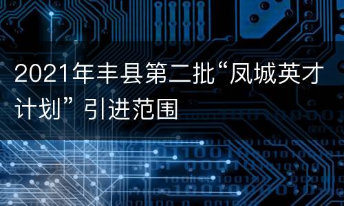 2021年丰县第二批“凤城英才计划” 引进范围