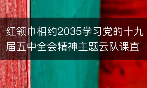 红领巾相约2035学习党的十九届五中全会精神主题云队课直播平台