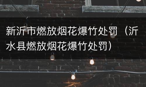 新沂市燃放烟花爆竹处罚（沂水县燃放烟花爆竹处罚）