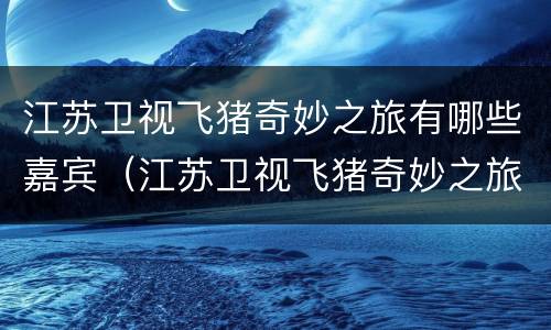 江苏卫视飞猪奇妙之旅有哪些嘉宾（江苏卫视飞猪奇妙之旅有哪些嘉宾名字）