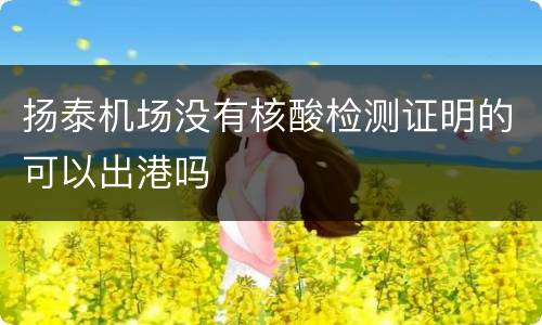 扬泰机场没有核酸检测证明的可以出港吗
