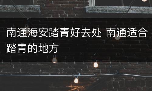 南通海安踏青好去处 南通适合踏青的地方