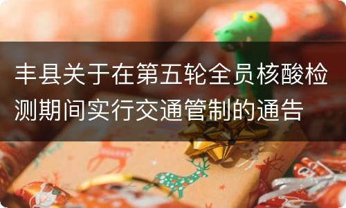 丰县关于在第五轮全员核酸检测期间实行交通管制的通告