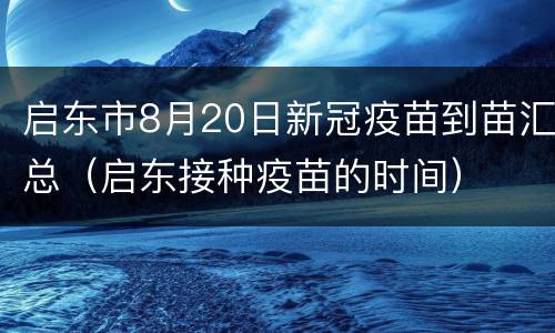 启东市8月20日新冠疫苗到苗汇总（启东接种疫苗的时间）