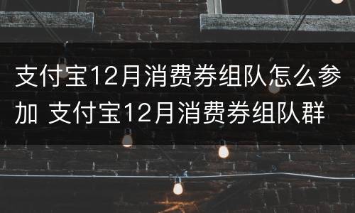 支付宝12月消费券组队怎么参加 支付宝12月消费券组队群