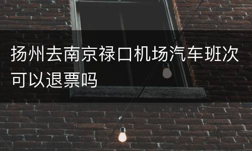 扬州去南京禄口机场汽车班次可以退票吗