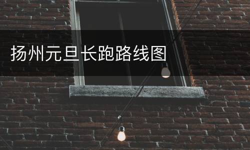 扬州元旦长跑路线图