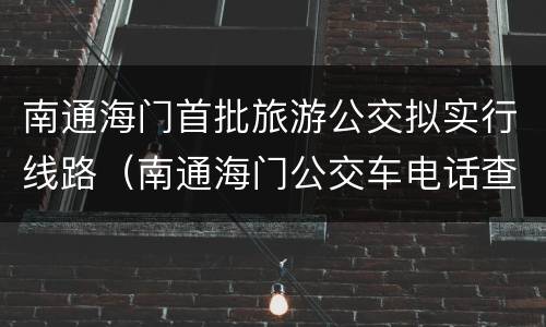 南通海门首批旅游公交拟实行线路（南通海门公交车电话查询客服）
