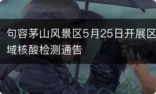 句容茅山风景区5月25日开展区域核酸检测通告