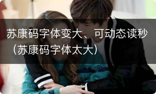 苏康码字体变大、可动态读秒（苏康码字体太大）