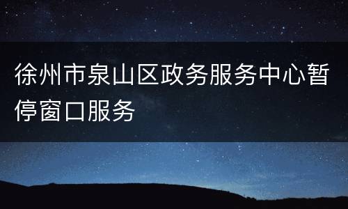 徐州市泉山区政务服务中心暂停窗口服务