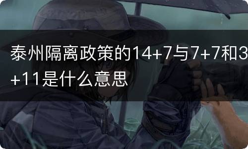 泰州隔离政策的14+7与7+7和3+11是什么意思